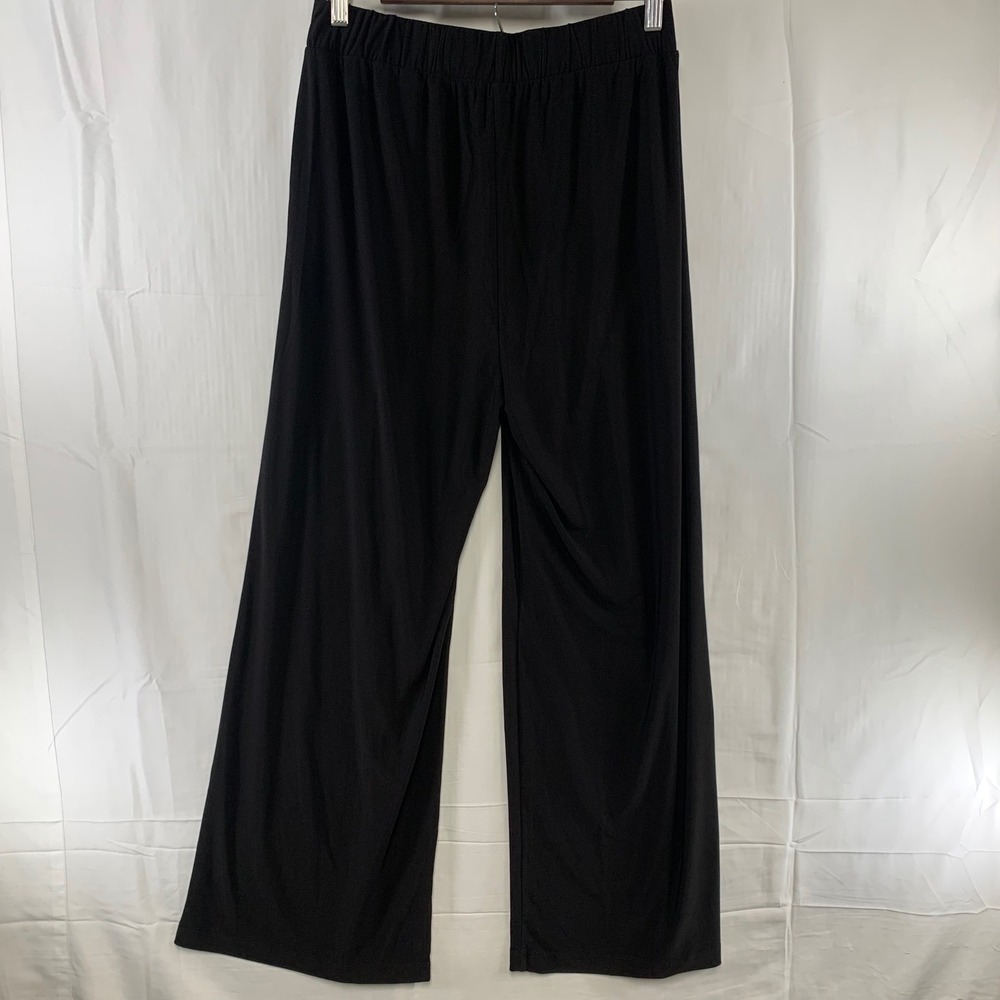 Dear Scarlett‎ Wide Leg Pants Women Medium Black Pleated Elastic Waist Resort - Picture 6 of 12